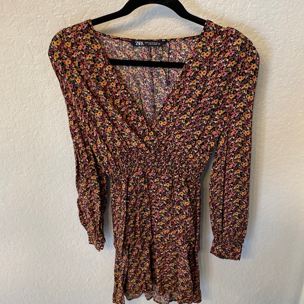 Zara floral mini dress